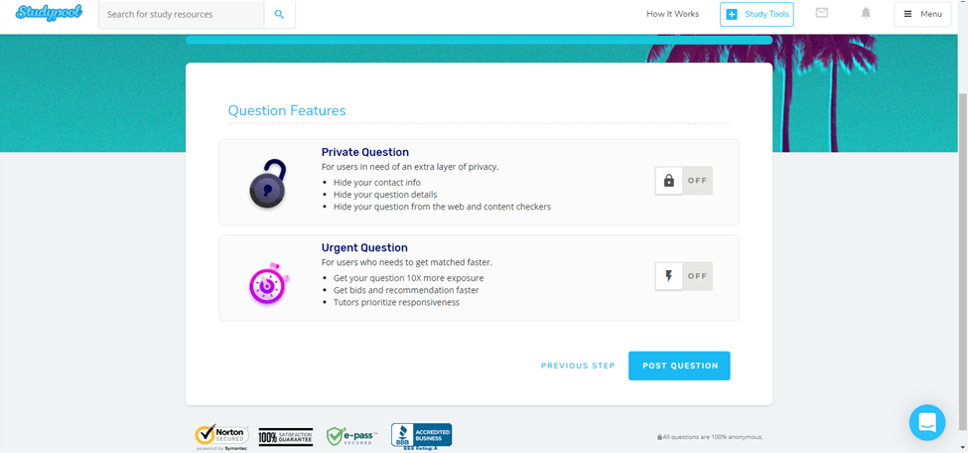 Private or urgent question